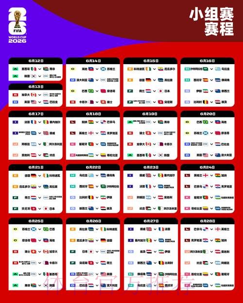 2026世界杯比赛日程安排 2026世界杯比赛日程安排